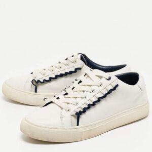 Tory Burch Sport White Ruffle Sneakers Size 6.5